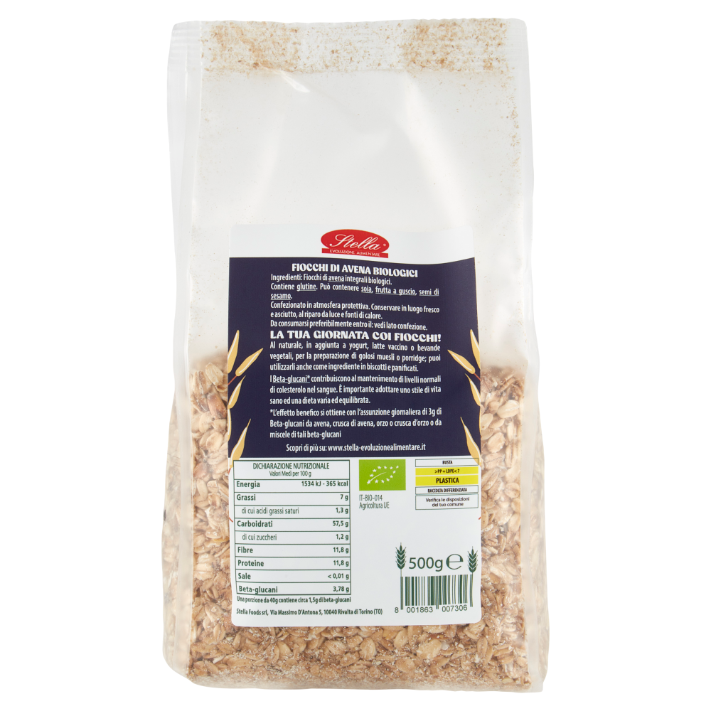 Stella Fiocchi di Avena Integrali Bio 500 g