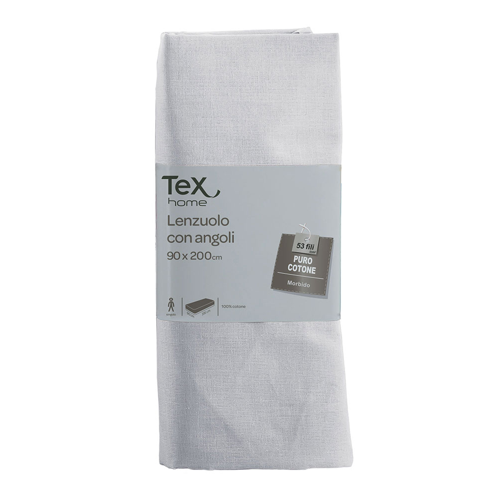 TEX HOME Lenzuolo con angoli 90x200cm, 100% cotone: prezzi e offerte