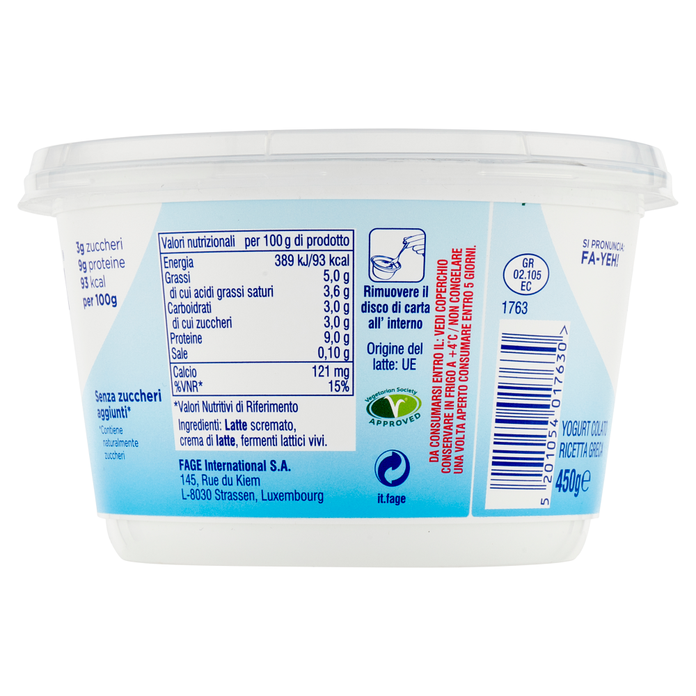 Fage Total 5% Grassi 450 g
