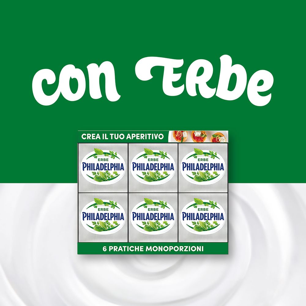 Philadelphia Fantasie Alle Erbe Specialità di Formaggio Fresco cremoso 6 Monoporzioni da 25 g