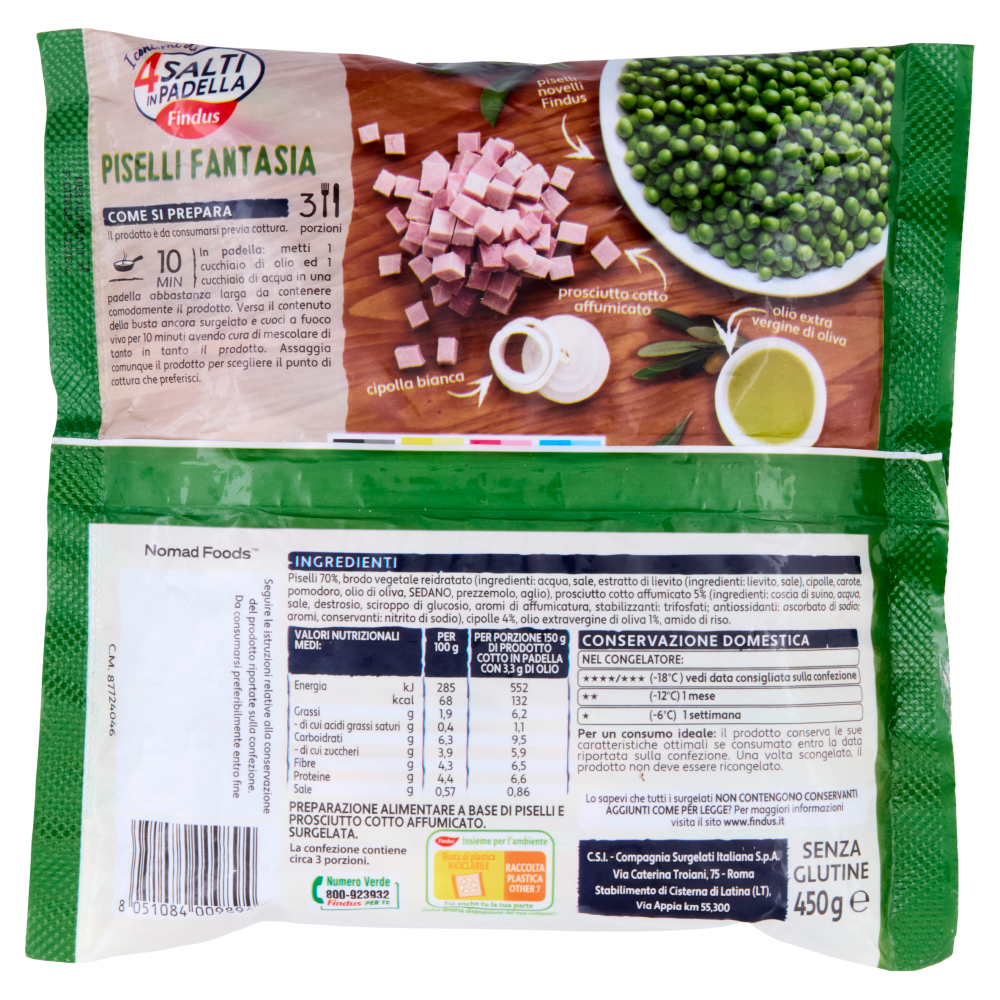 4 Salti in Padella Findus Piselli Fantasia 450 g