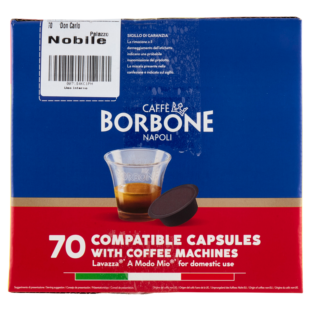 Caffè Borbone Miscela Nobile Capsule Compatibili Lavazza* A Modo Mio* ad uso domestico 70 x 7,2 g