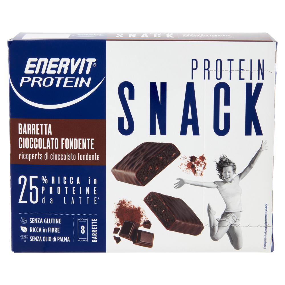 Enervit Protein Protein Snack Barretta Cioccolato Fondente 8 x 27 g