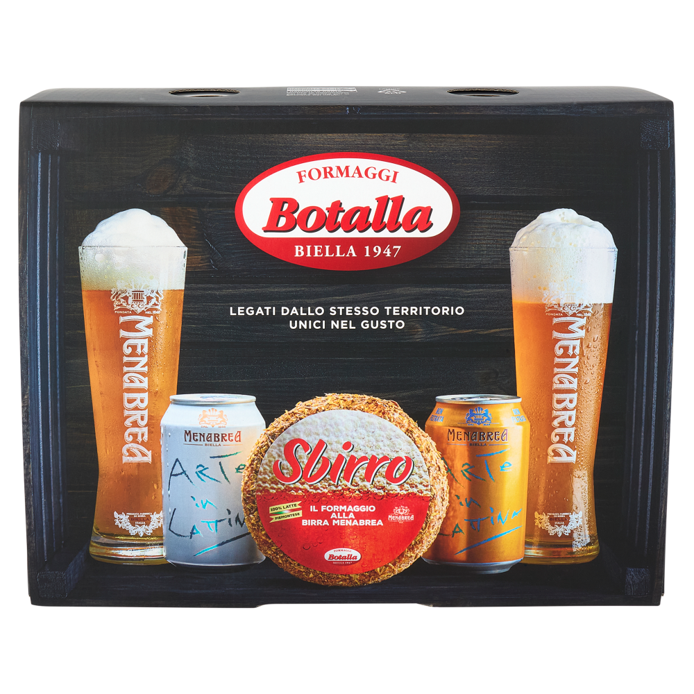 Botalla Sbirro 500 g, Menabrea Birra Pils 330 ml, Menabrea Birra non filtrata 330 ml
