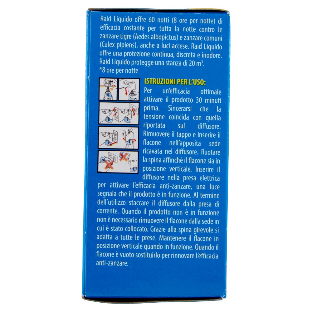 Raid Liquido Elettrico Ricarica 60 Notti, Inodore 36 ml