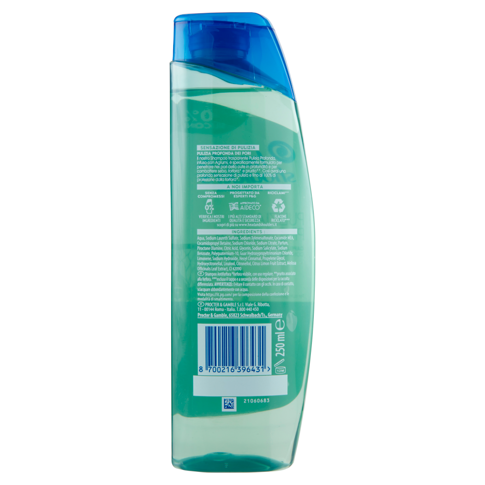 Head & Shoulders Shampoo Antiforfora Pulizia Profonda Capelli Grassi 250 ml