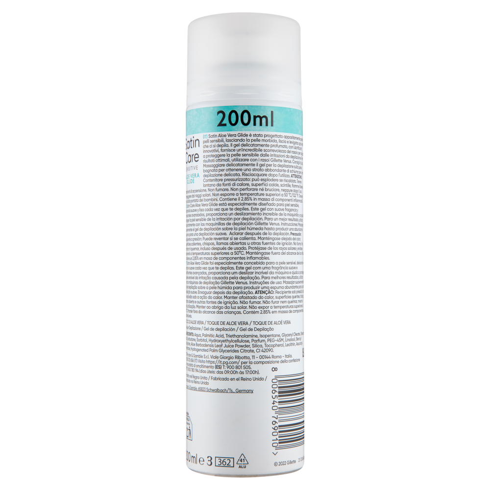 Satin Care Sensitive Aloe Vera Glide Gel per Depilazione 200 ml