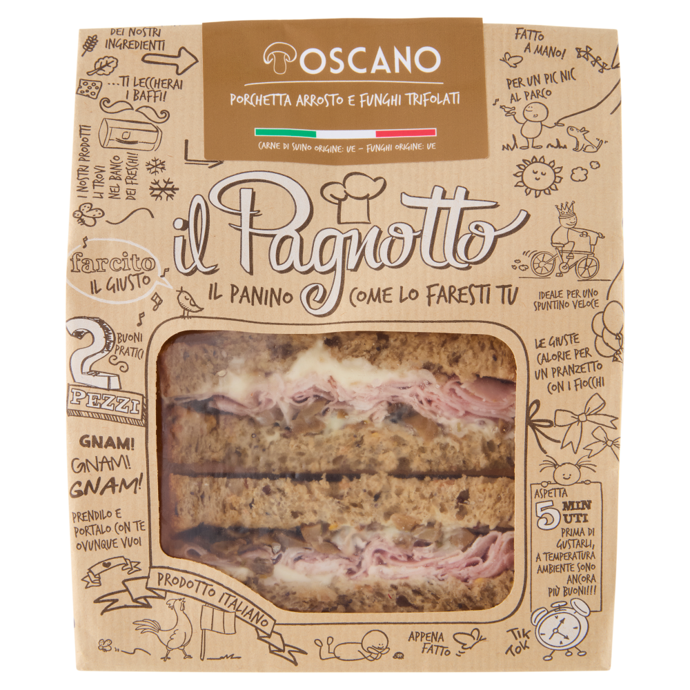 Parma Is il Pagnotto Toscano Porchetta Arrosto e Funghi Trifolati 2 Pezzi 160 g