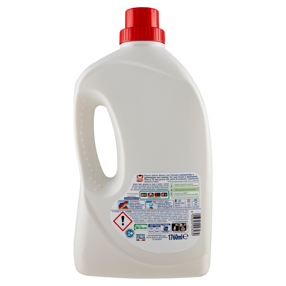 Omino Bianco Detersivo Lavatrice Liquido Igienizzante 44 Lavaggi 1760 ml