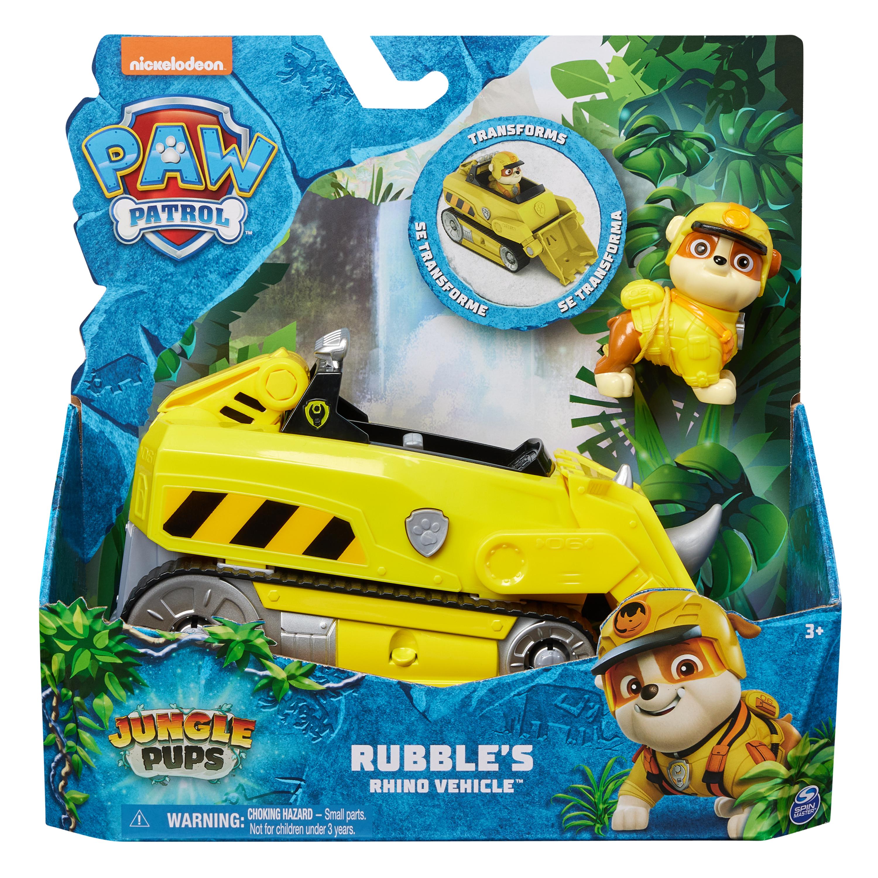 PAW Patrol Jungle Pups, Tiger Vehicle di Chase, veicolo giocattolo con action figure da collezione, giocattoli per bambini e bambine dai 3 anni in su