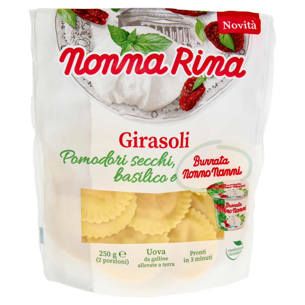 Nonna Rina Girasoli Pomodori Secchie, Basilico e Burrata Nonno Nanni 250 g