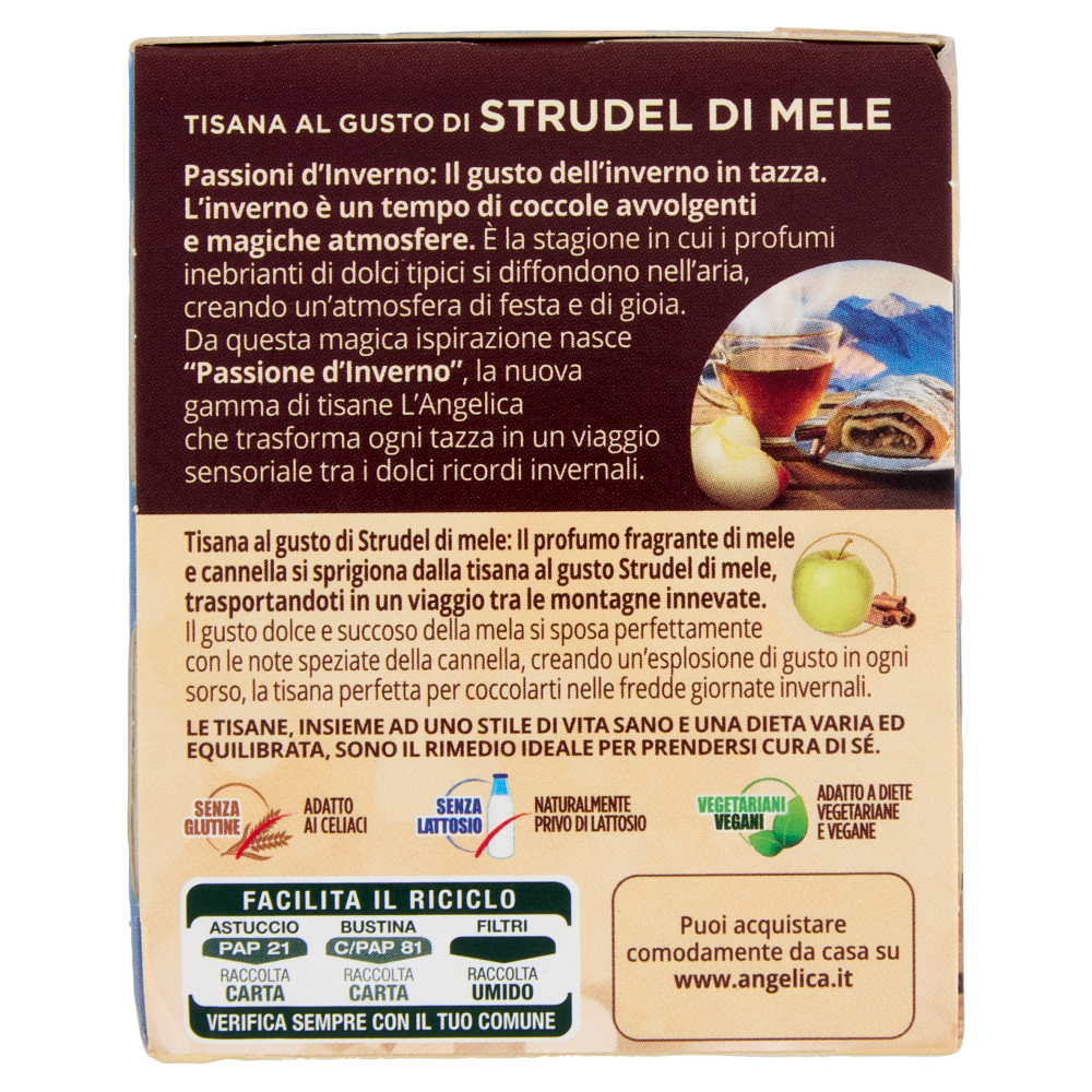 L'Angelica Passioni d'inverno al Gusto di Strudel di Mele 15 Filtri 27 g