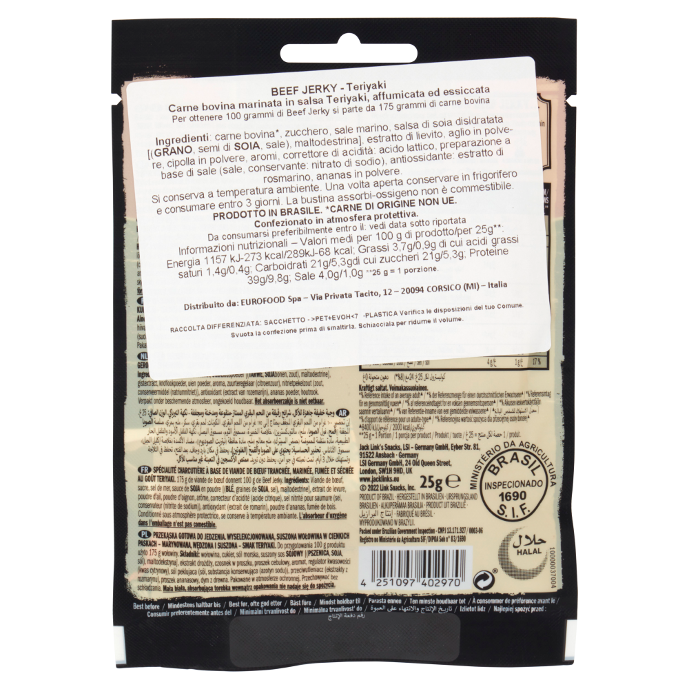 Jack Link's Beef Jerky Teriyaki 25 g
