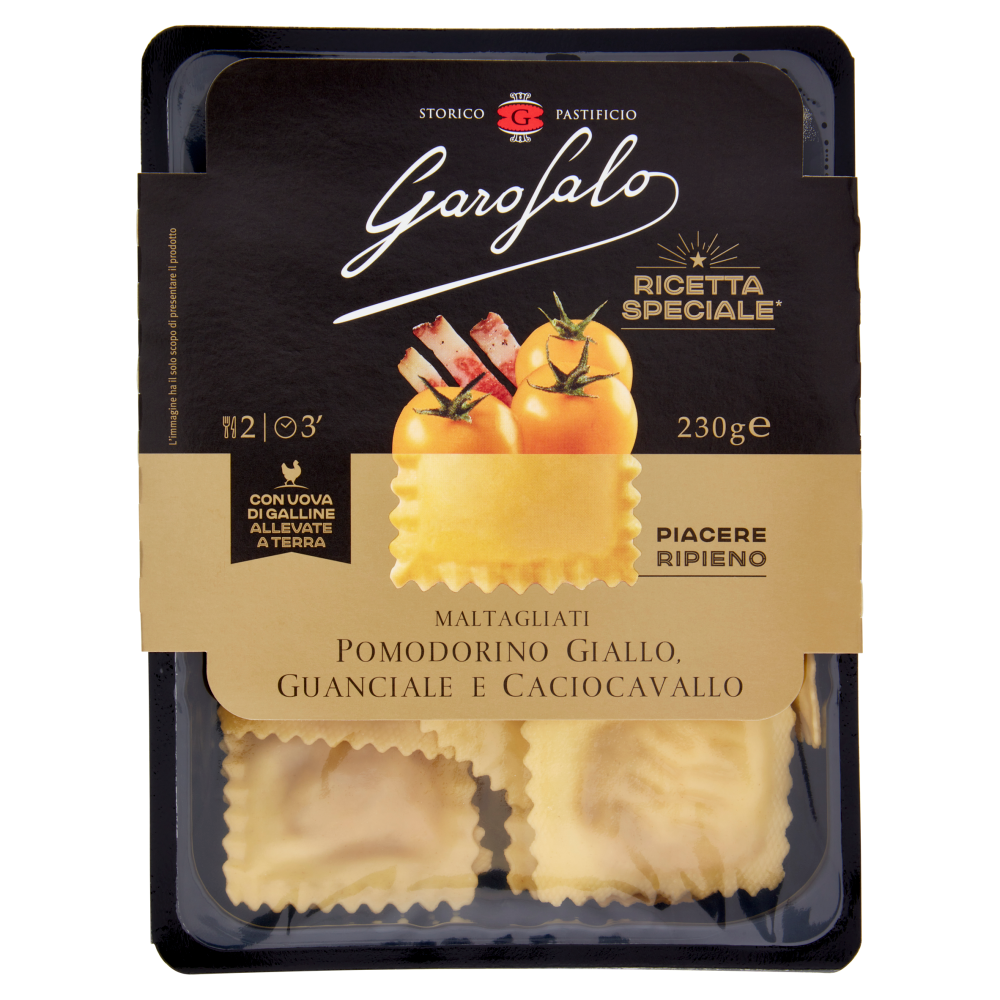 Garofalo Maltagliati Pomodorino Giallo, Guanciale e Caciocavallo 230 g