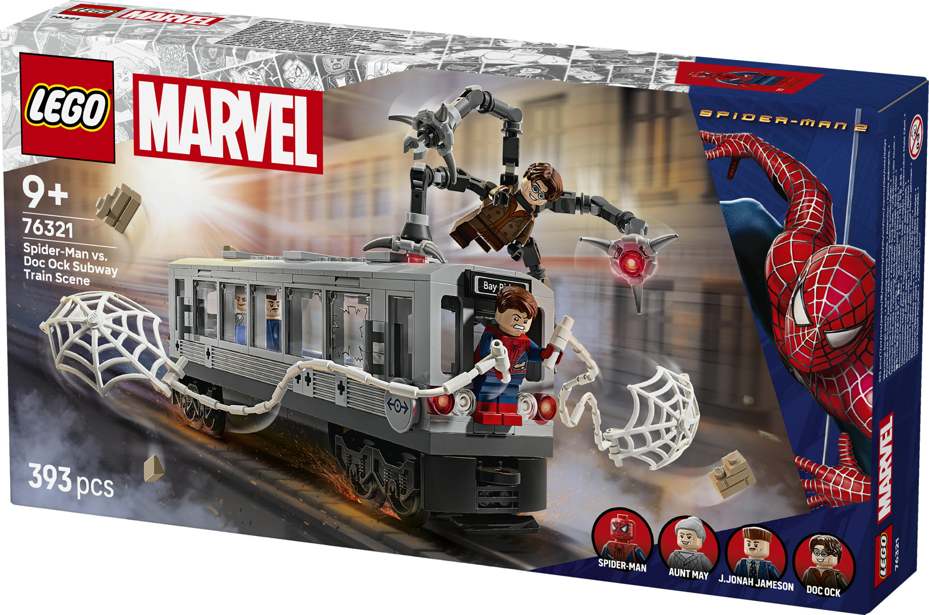 LEGO ǀ Marvel 76321 Spider-Man Contro Doc Ock: Duello sul Treno, Giocattolo con 4 Minifigure da Collezione, Idea Regalo 9+
