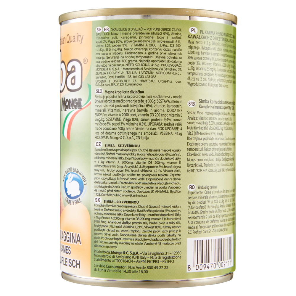 Simba Bocconi con Selvaggina 415 g