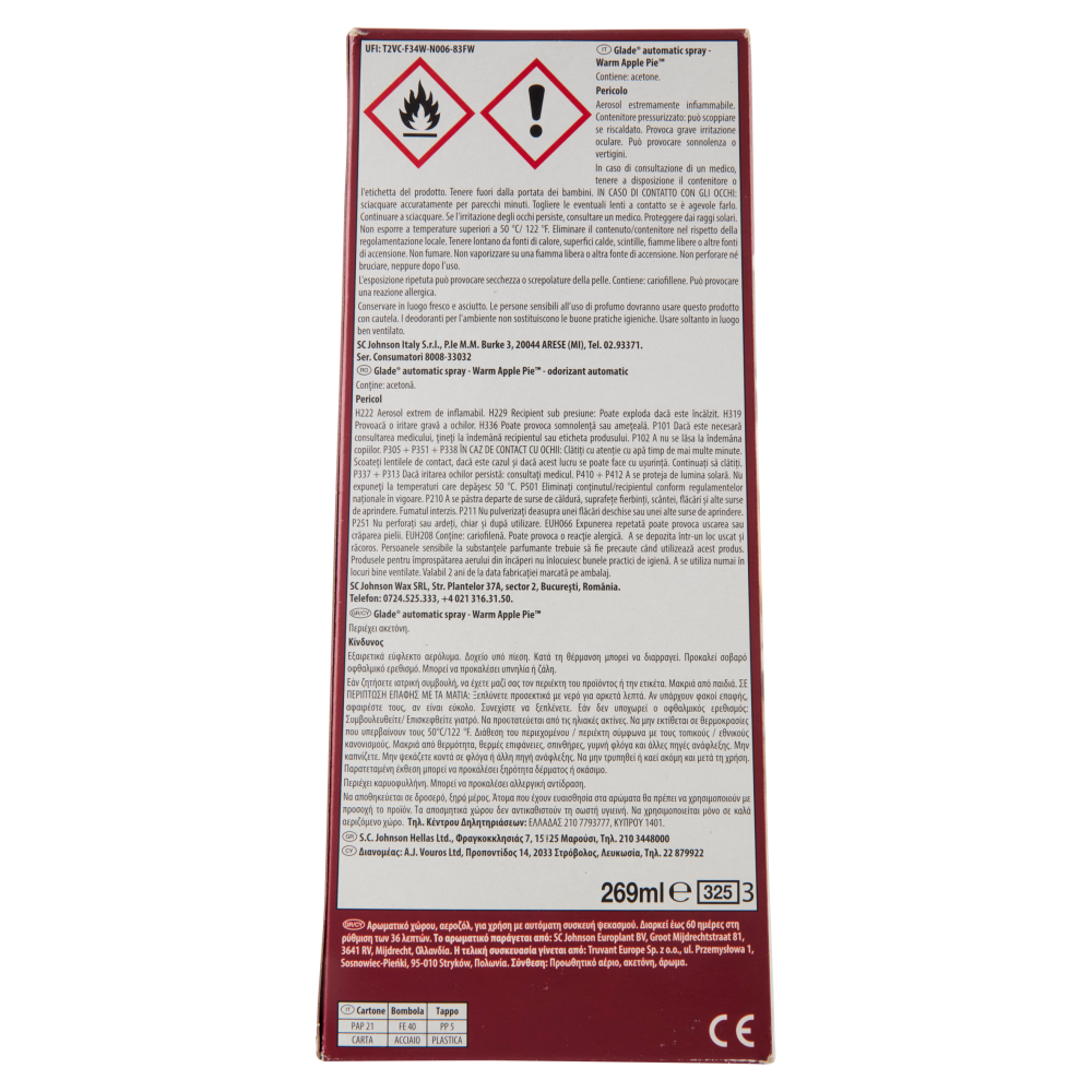 Glade&reg; Automatic Spray Base Limited Edition Warm Apple Pie 269ml