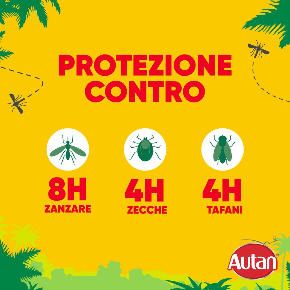 Autan Multinsetto Spray Repellente Zanzare Comuni e Tigre, Zecche e Tafani, Protezione Forte e Duratura, 100 ml