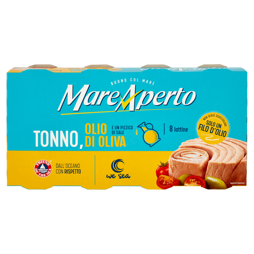 Mare Aperto Tonno con solo un filo d'olio d'oliva 8 x 60 g