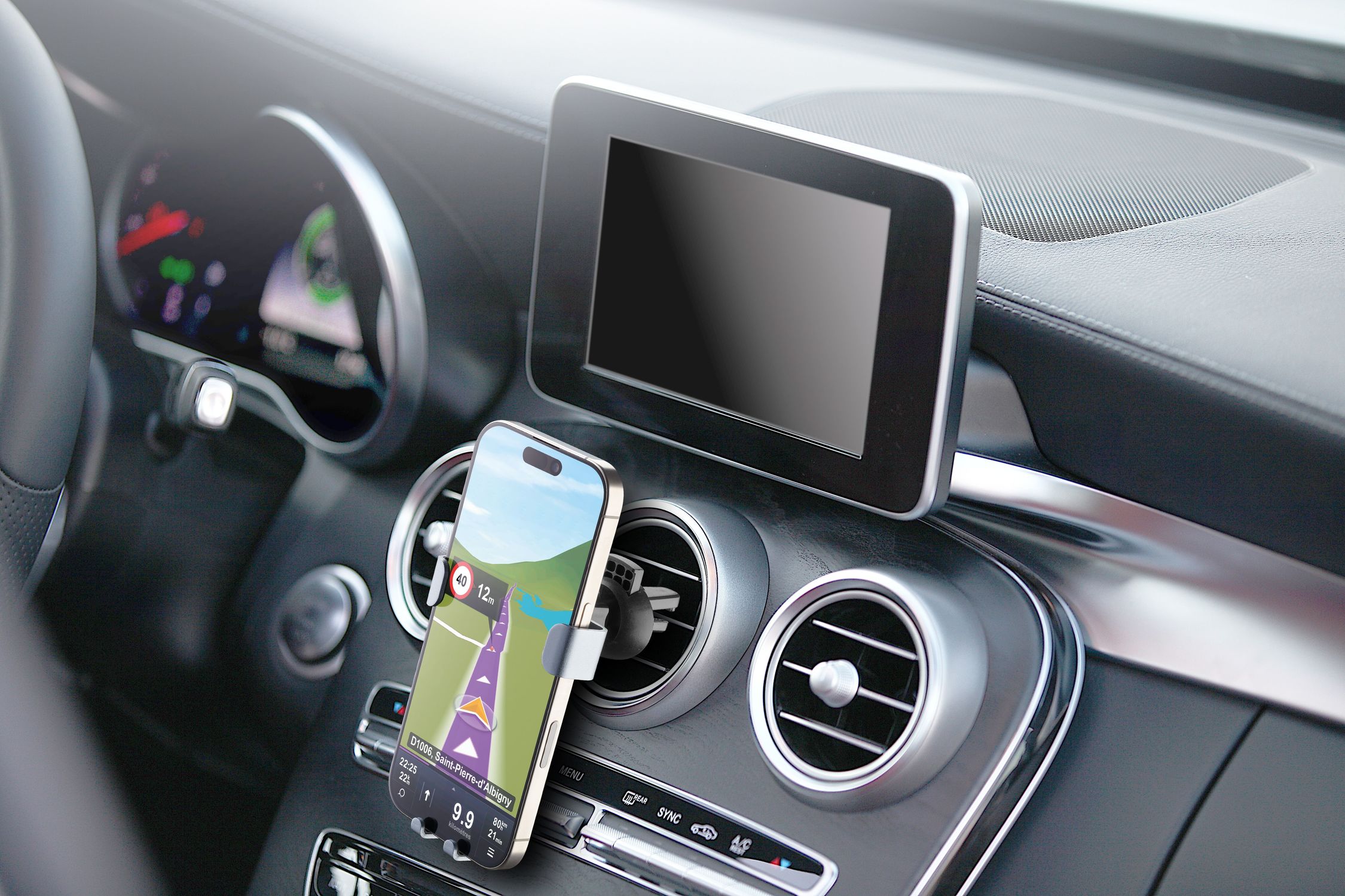 Cellularline Slide - Universal Supporto smartphone da auto per alette di aerazione