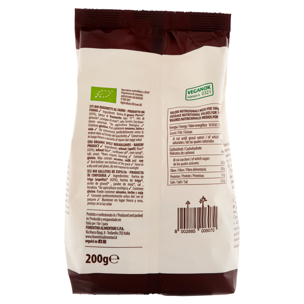 Fiorentini i Croccanti Bio Quadrotti al Farro 200 g