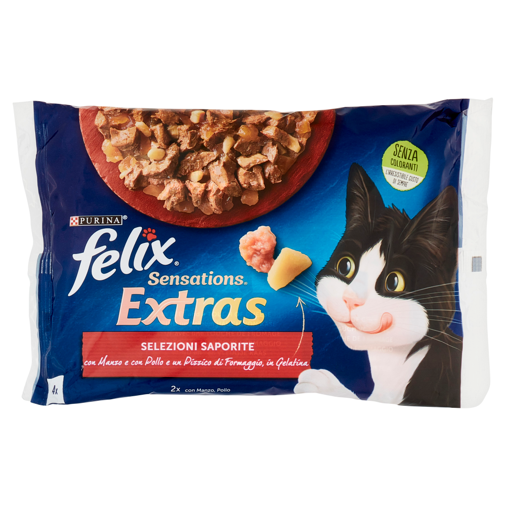 FELIX Sensations Extras Selezioni Saporite (Manzo & Pollo) 4 x 85 g