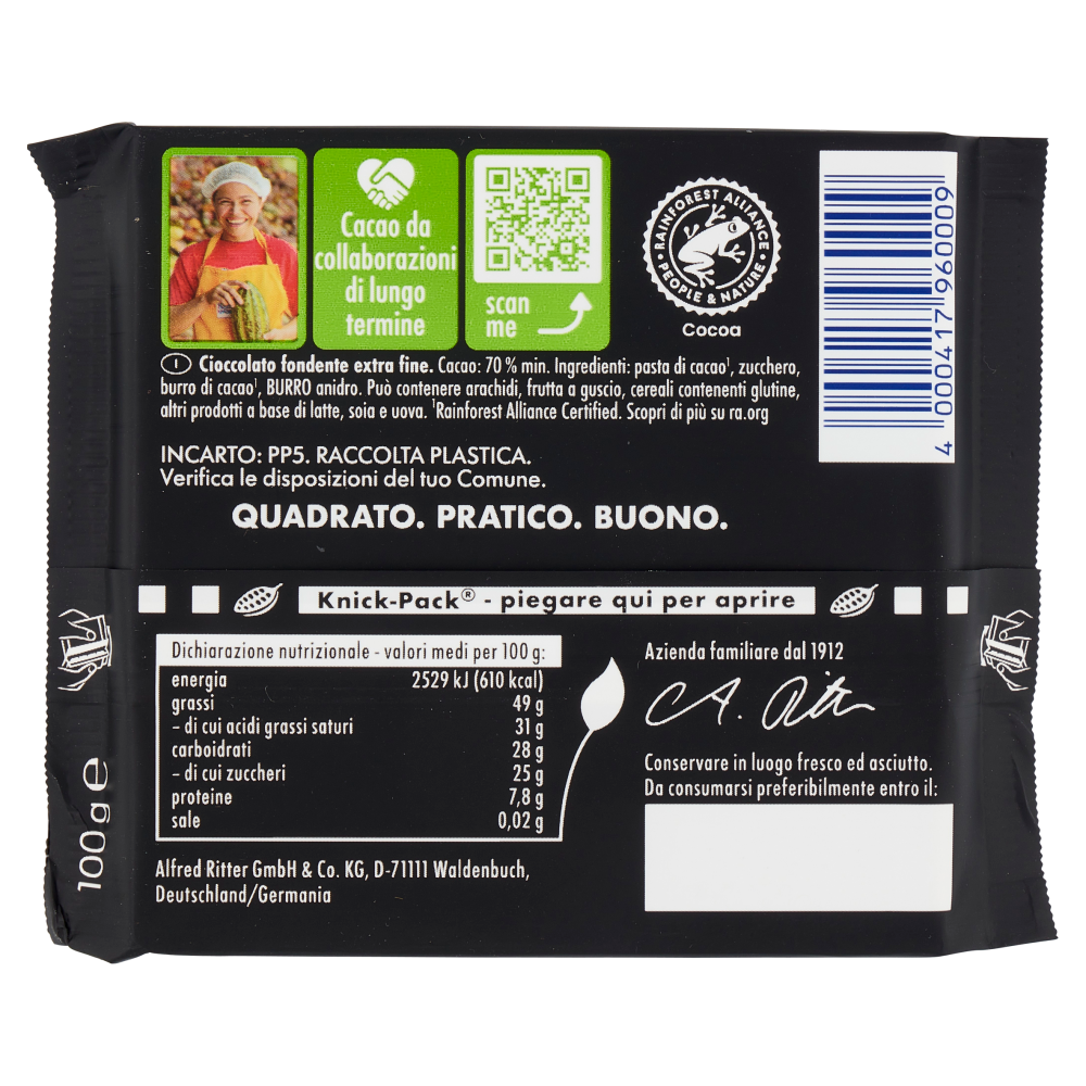 Ritter Sport Fondente Extra 70% 100 g