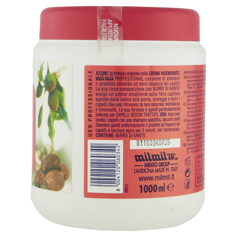 milmil Professional Crema Rigenerante al Burro di Karitè 1000 ml