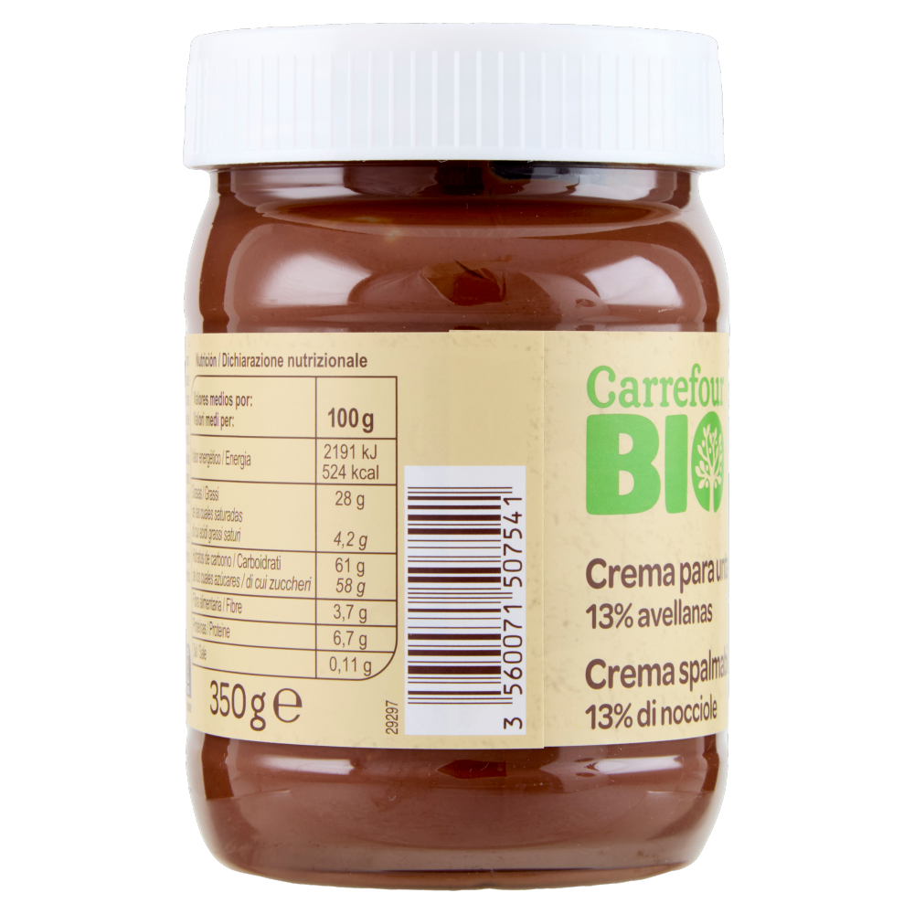 Carrefour Bio Crema spalmabile 13% di nocciole 350 g