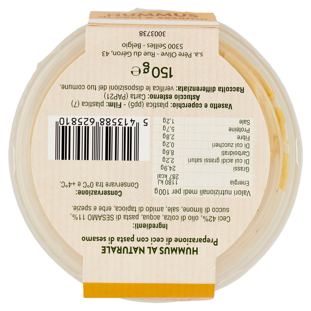 Père Olive Hummus di ceci e sesamo 150 g