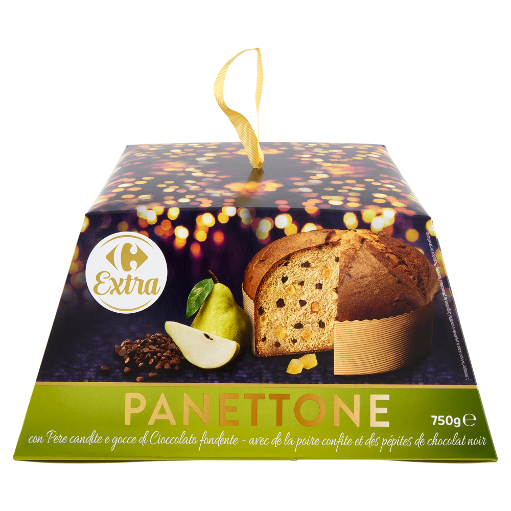 Carrefour Extra Panettone con Pere candite e gocce di Cioccolato fondente 750 g
