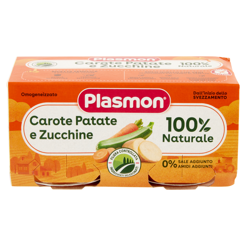 Plasmon Omogeneizzato Carote Patate e Zucchine 2 x 80 g