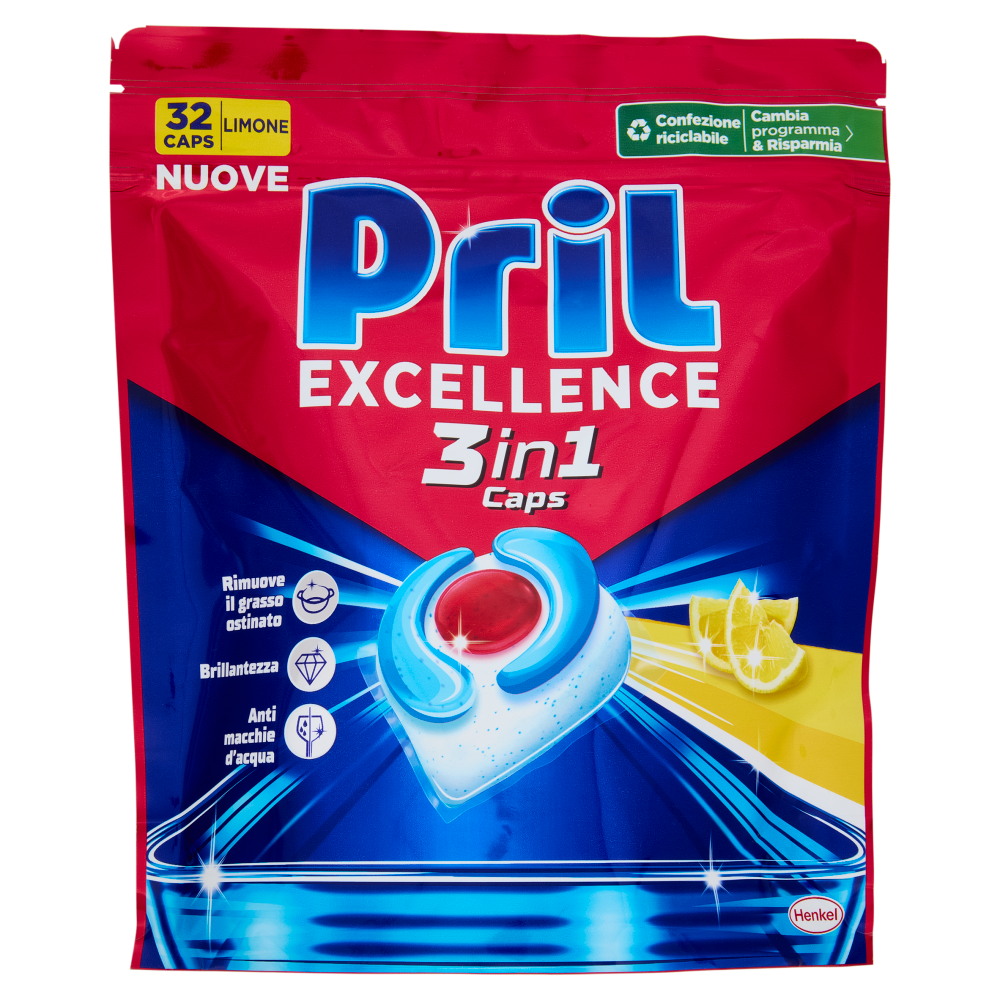 PRIL Excellence 3in1 Caps Limone 32pz (579,2g)