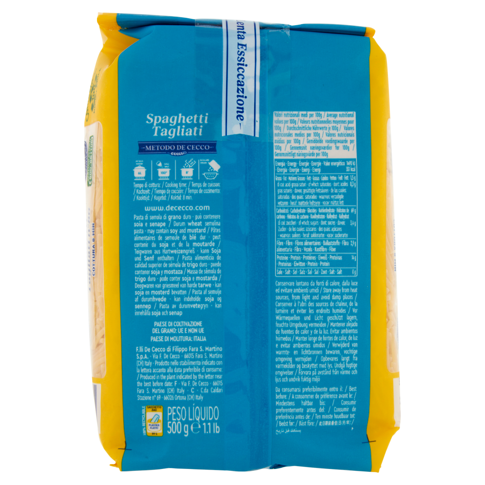 De Cecco Spaghetti Tagliati n&deg;86 500 g