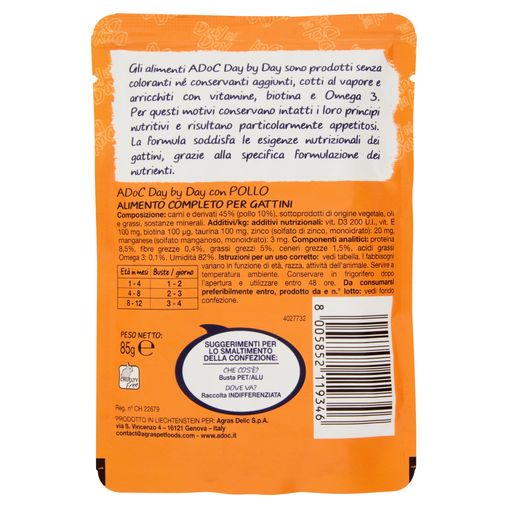 ADoC Day by Day per Gattini con Pollo 85 g