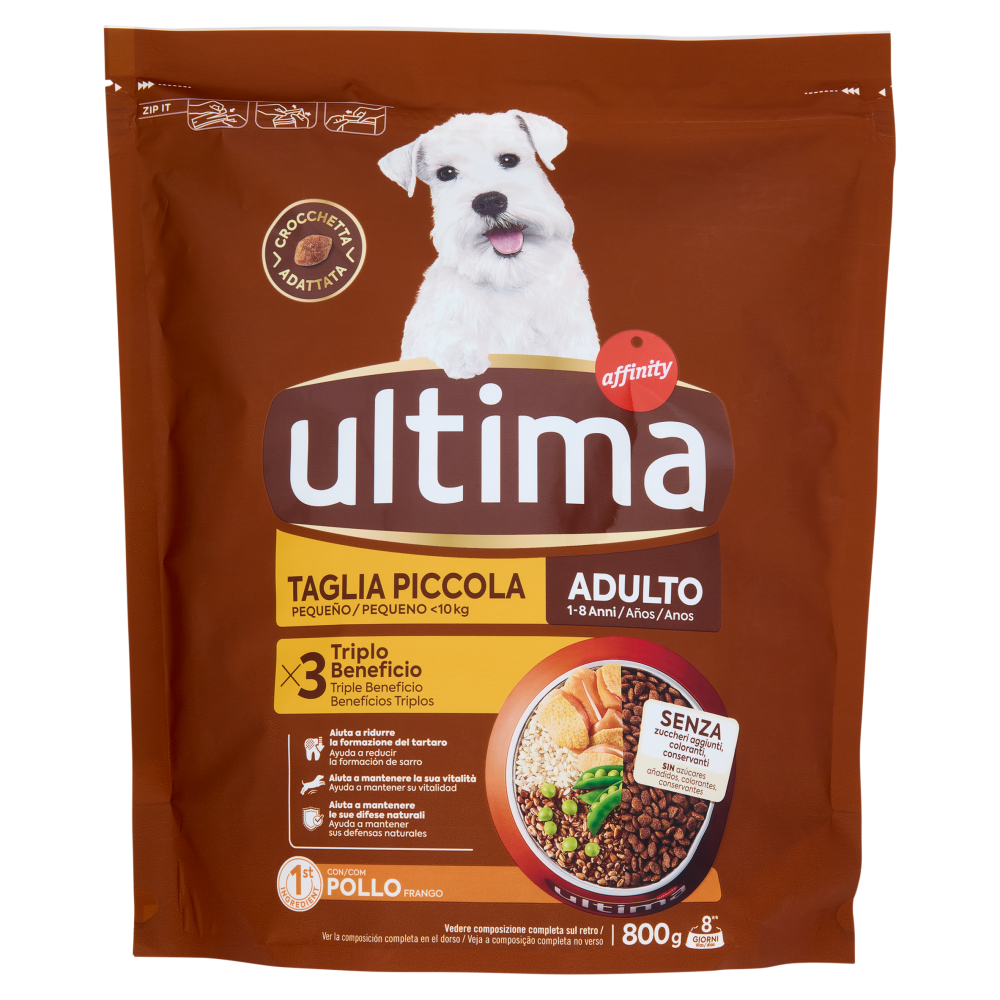 ultima Dog Taglia Piccola Adulto 1-8 Anni con Pollo 800 g