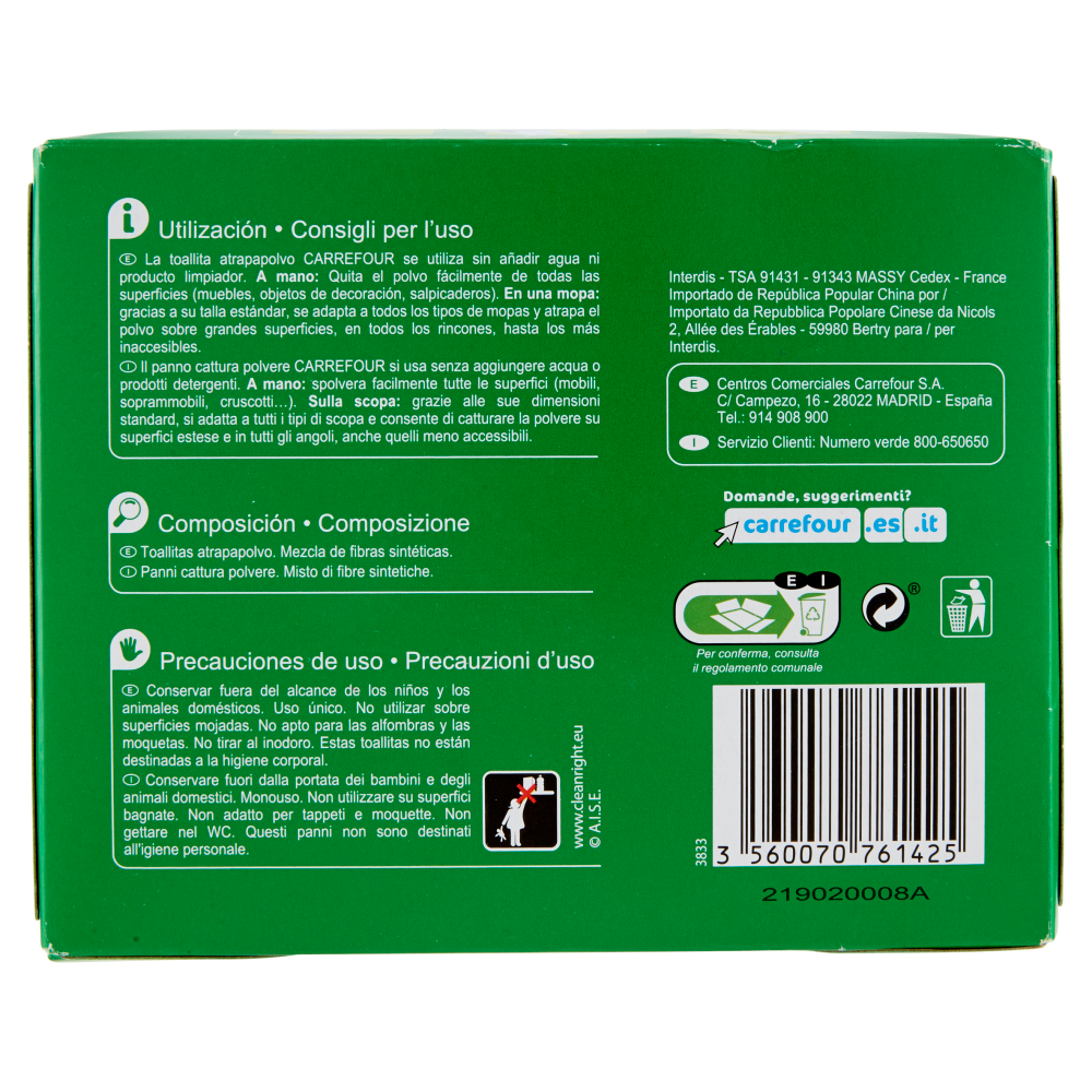 Carrefour Panni cattura polvere 20 pz