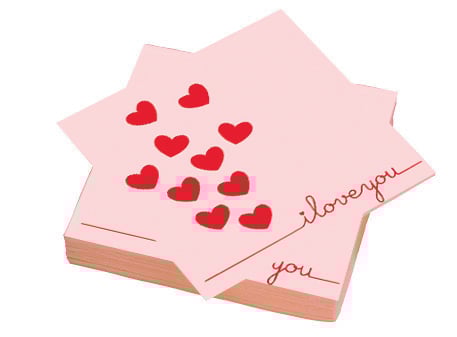 20 tovaglioli 33x33 cm 3 veli Petit Coeur