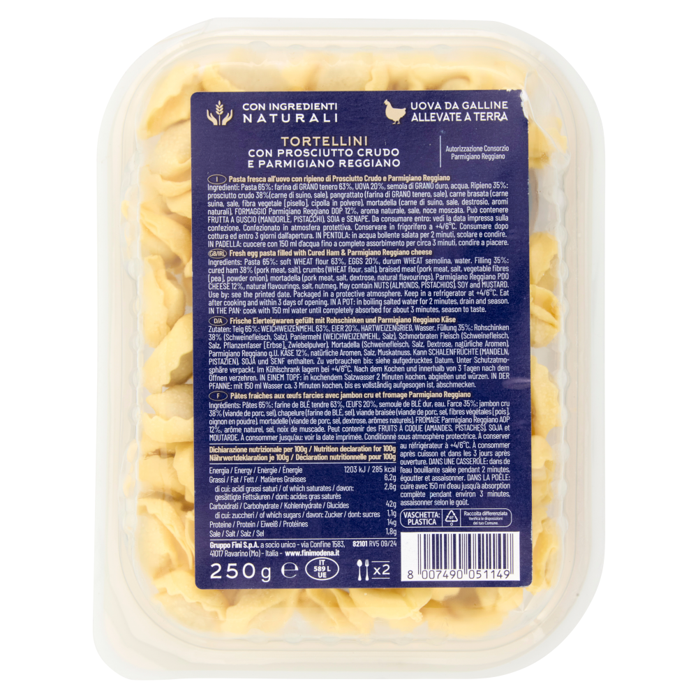Fini Antica Bottega Tortellini con Prosciutto Crudo e Parmigiano Reggiano 250 g