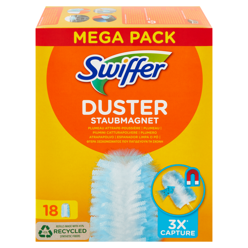 Swiffer Duster Cattura Polvere - Ricarica 18 Piumini per spolverare
