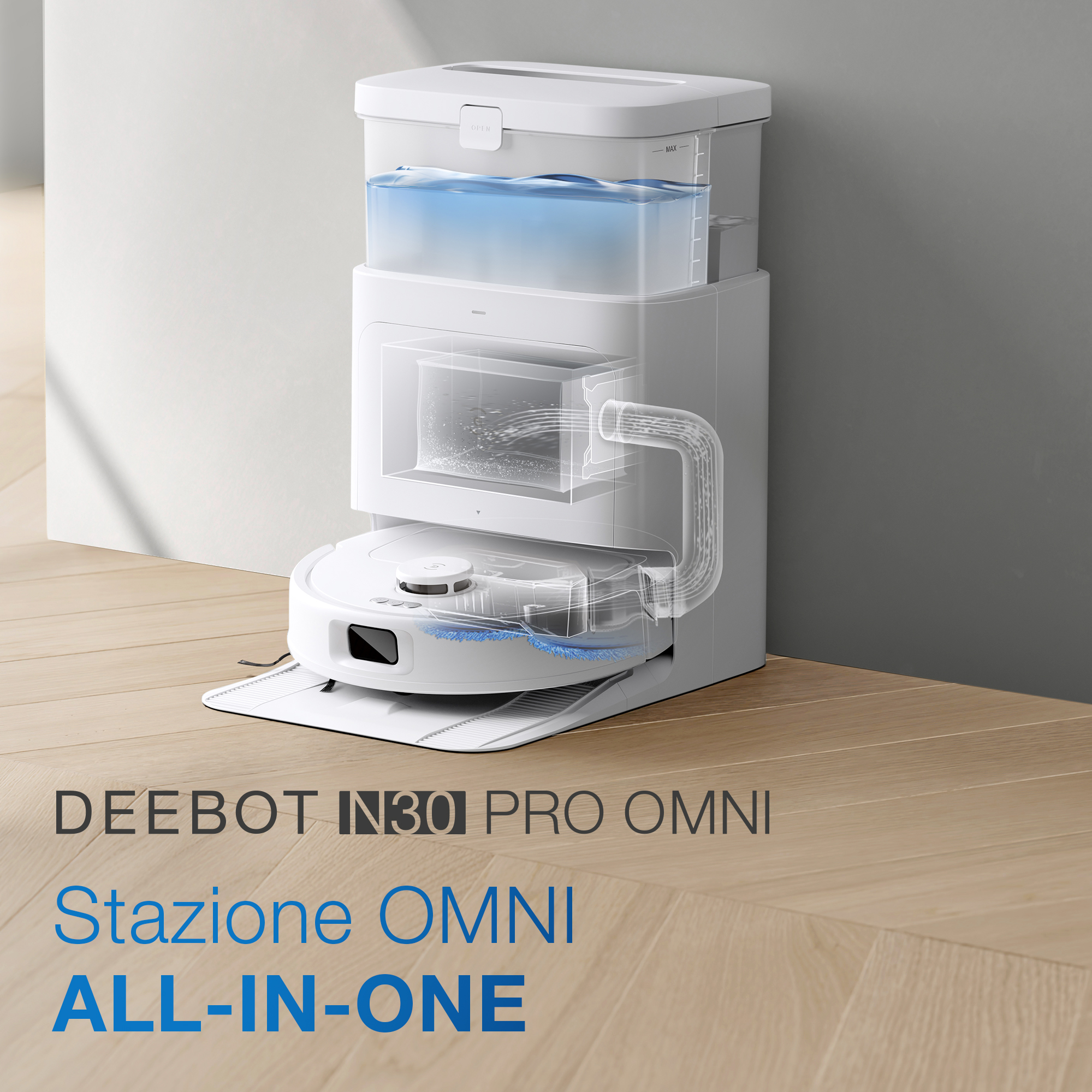 Ecovacs Deebot N30 Pro Omni 0,35 L Senza sacchetto Bianco