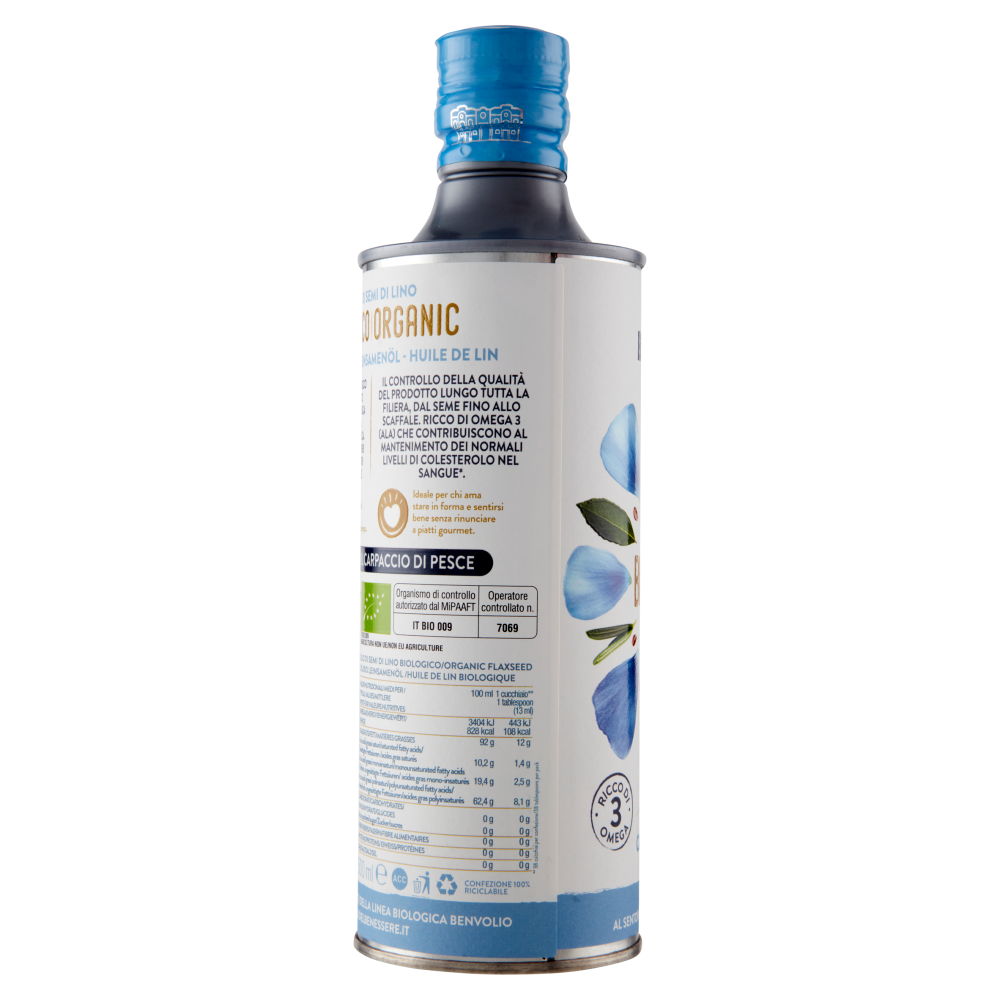 Benvolio Olio di Semi di Lino Biologico 500 ml