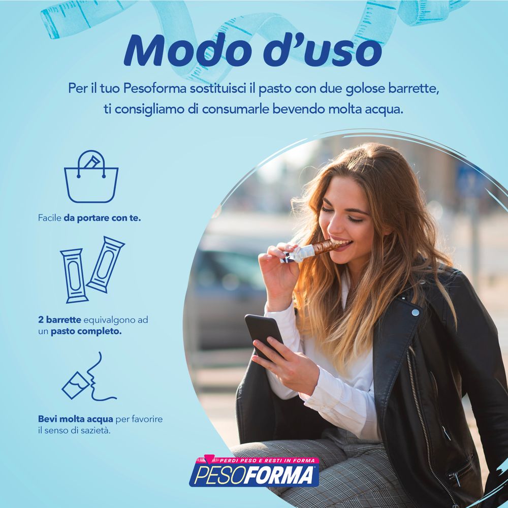 Pesoforma Barrette sostituto del pasto Cioccolato Caramello 12x31g