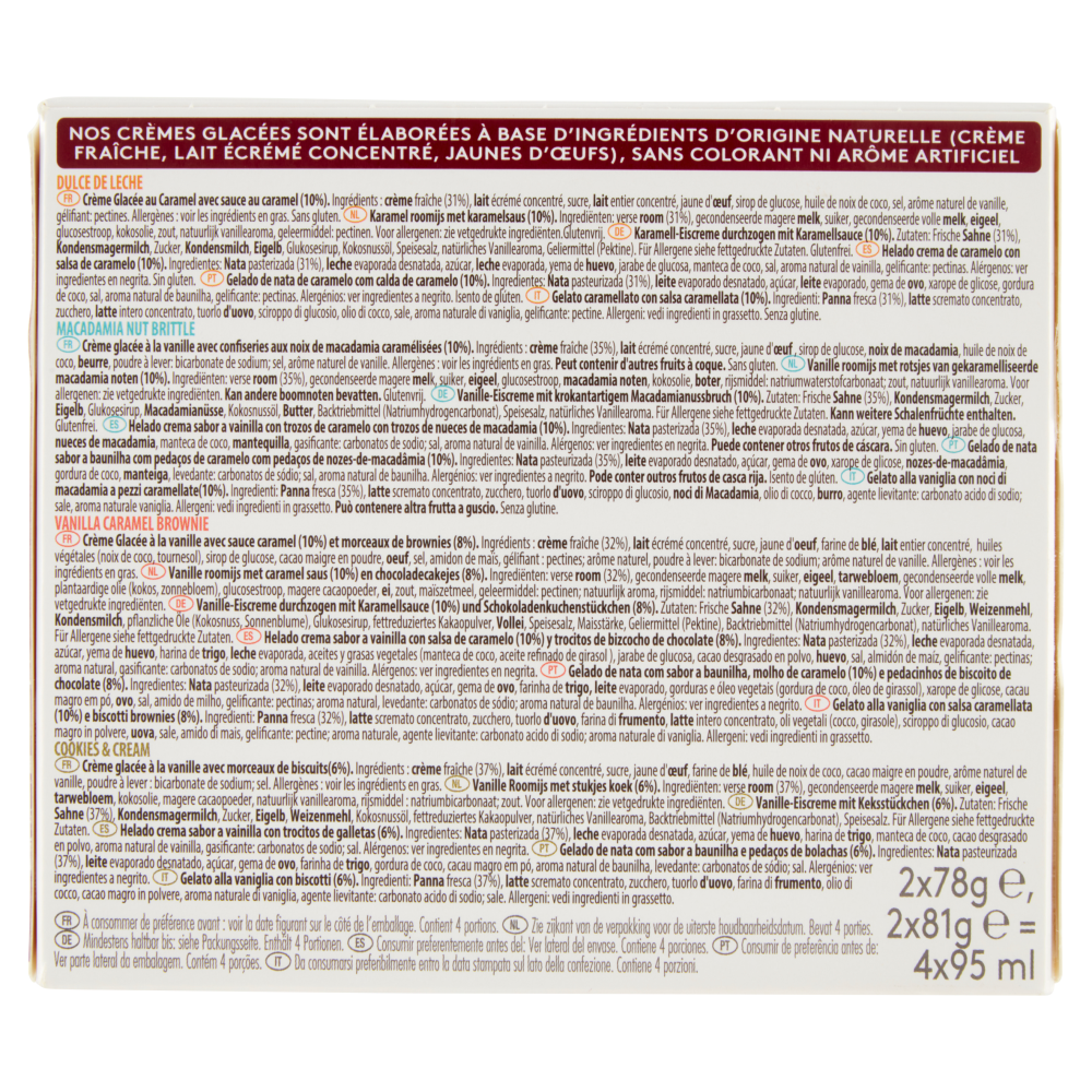 Häagen-Dazs Favorite Selection Mini Cups 4 x 95 ml