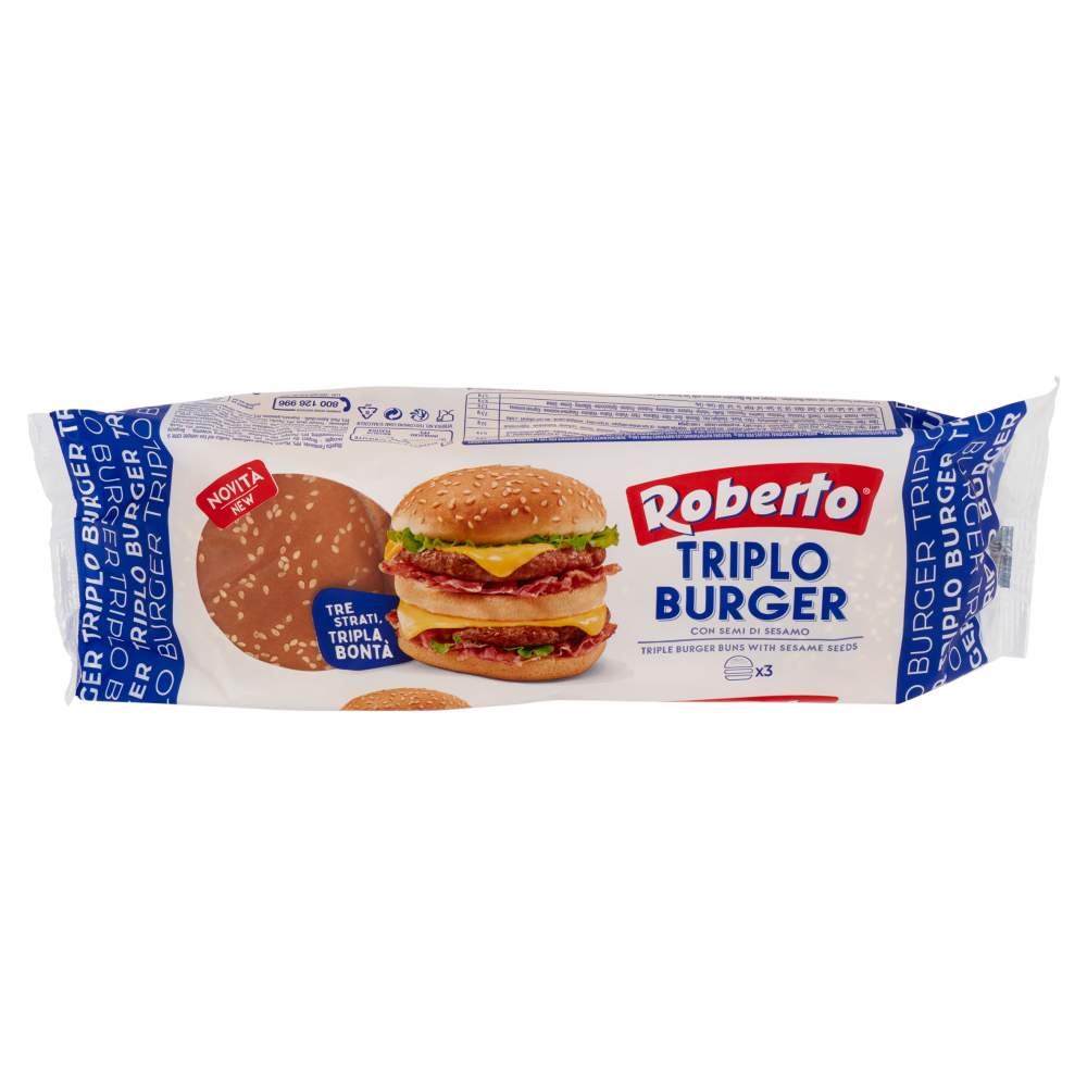 Roberto Triplo Burger con Semi di Sesamo 240 g
