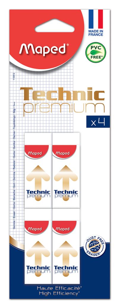 Maped 115912 gomma per cancellare Plastica 4 pz