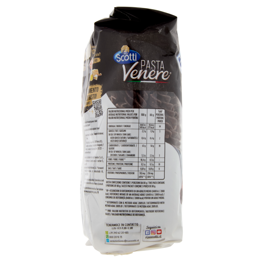 Riso Scotti Pasta Venere Integrale Fusilli 400 g