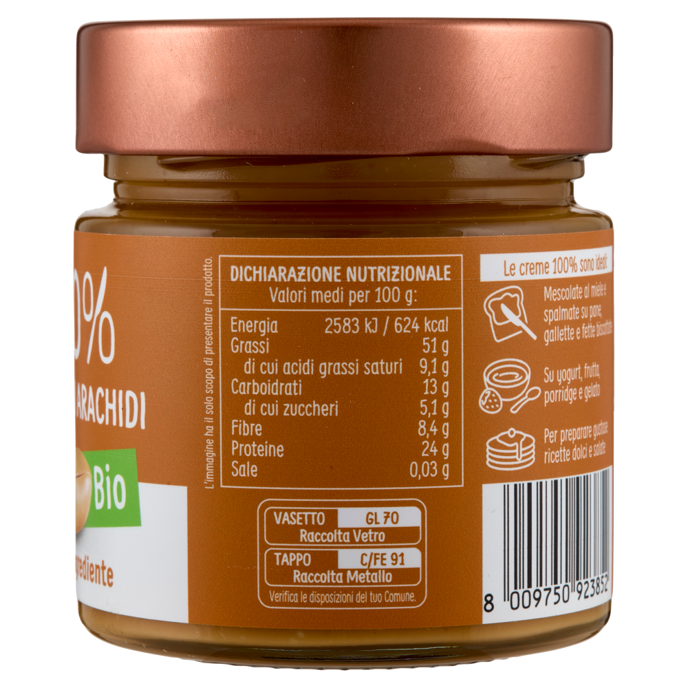 Euro Company 100% Crema di Arachidi Bio 175 g