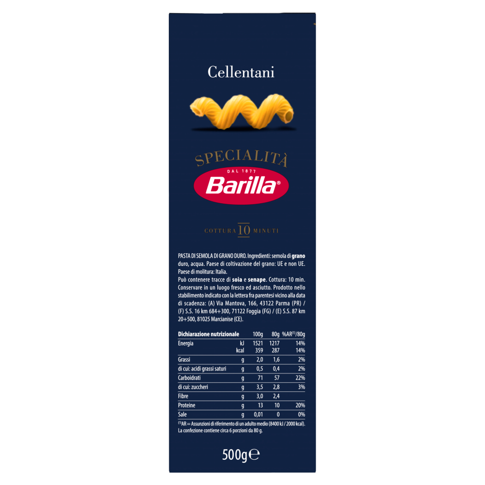 Barilla Pasta Specialità Cellentani 500g