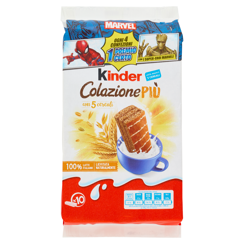 Kinder Colazione Pi&ugrave; con 5 cereali 10 x 29 g